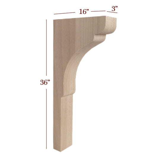 3" Scalloped Trim to Height Massive Island Corbel or Hood Corbel