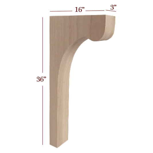 3" Cove Trim to Height Massive Island Corbel or Hood Corbel