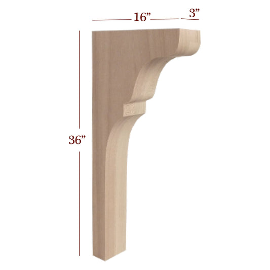 3" Lexington Trim to Height Massive Island Corbel or Hood Corbel