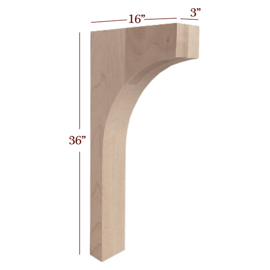 3" Mission Trim to Height Massive Island Corbel or Hood Corbel