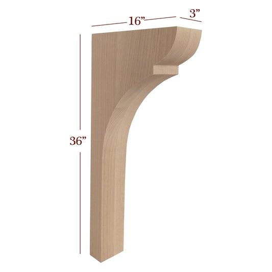 3" Manchester Trim to Height Massive Island Corbel or Hood Corbel