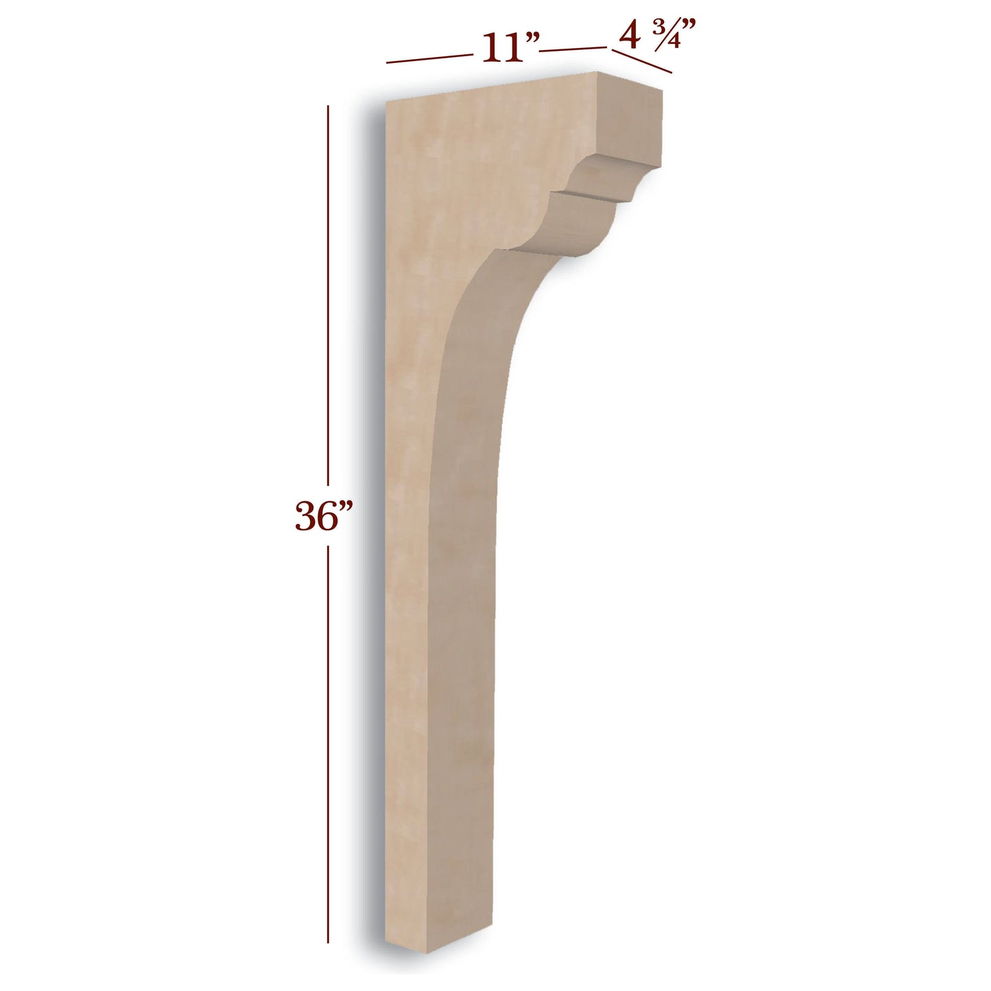 Providence Trim to Height Low Profile Island Corbel or Hood Corbel