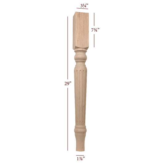 Harvest Farm Fluted Dining Table Leg