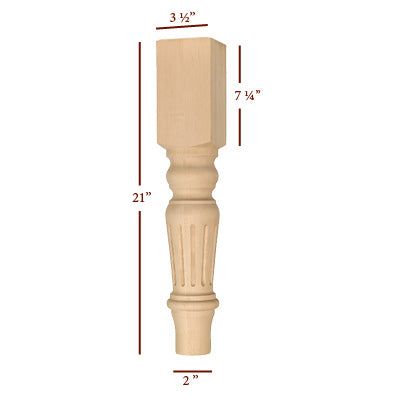 Fluted Harvest End Table Leg