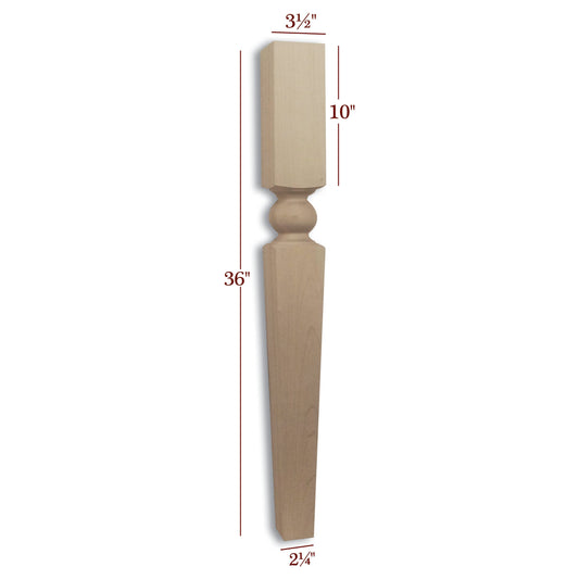 Manhattan Contemporary Medium Square Tapered Island Leg