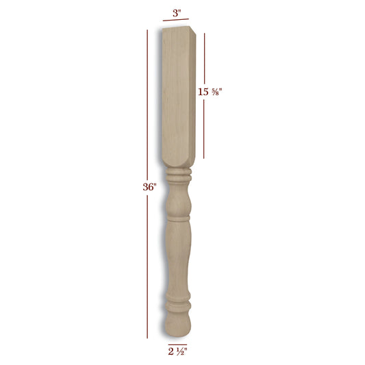 Small Roanoke Traditional Kitchen Island Leg