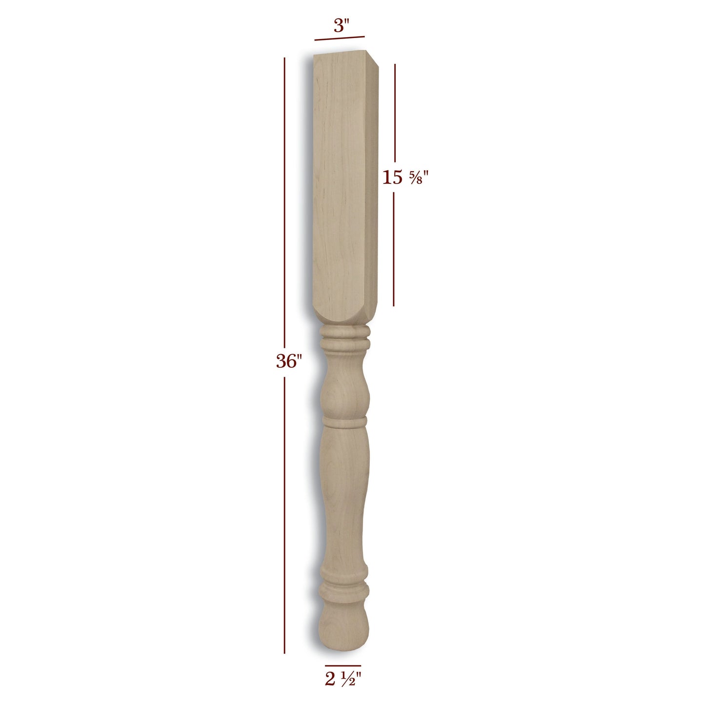 Small Roanoke Traditional Kitchen Island Leg