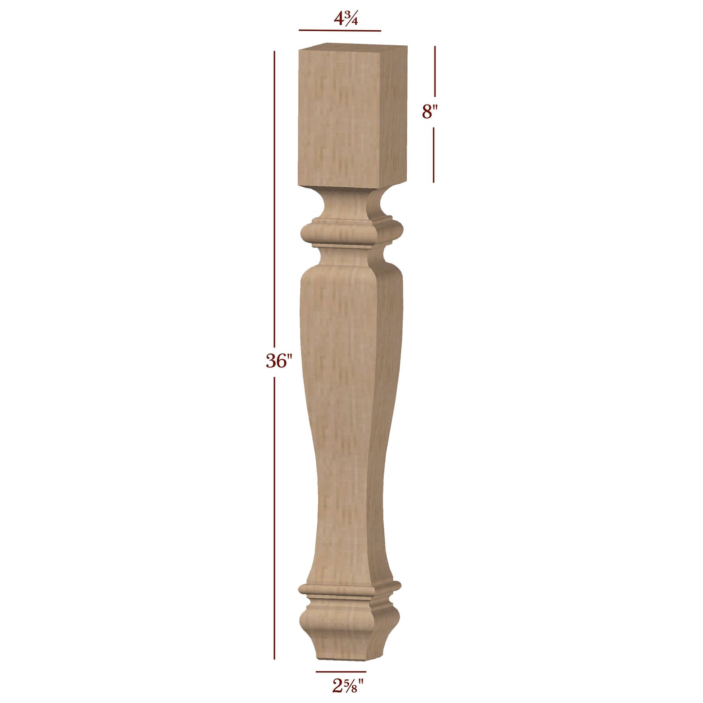 Shenandoah Massive Square Kitchen Island Leg