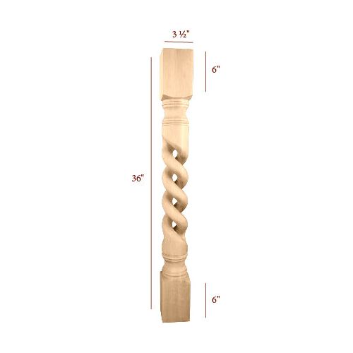 Large Solomon-Open Barley Right Twist Island Post