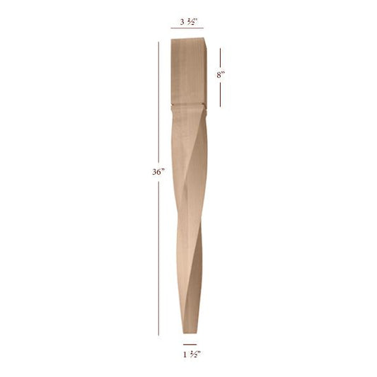 Helix Medium Double Left Twist Tapered Island Leg