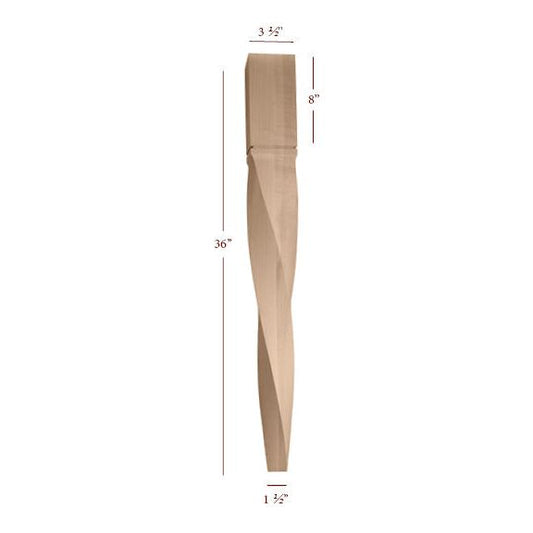 Helix Medium Double Right Twist Tapered Island Leg