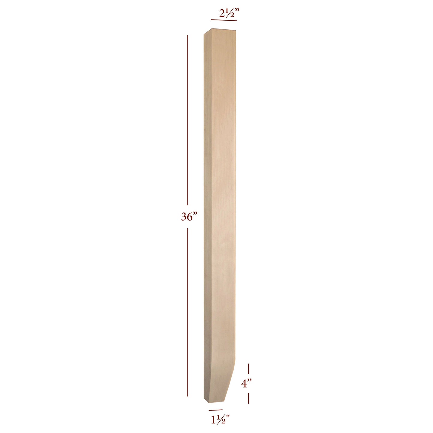Slender Shaker Island Leg with Tapered Foot