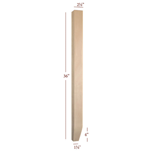 Slender Shaker Island Leg with Tapered Foot