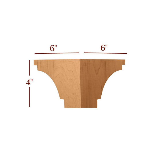 4" Square Corner Hollingsworth Pedestal Foot