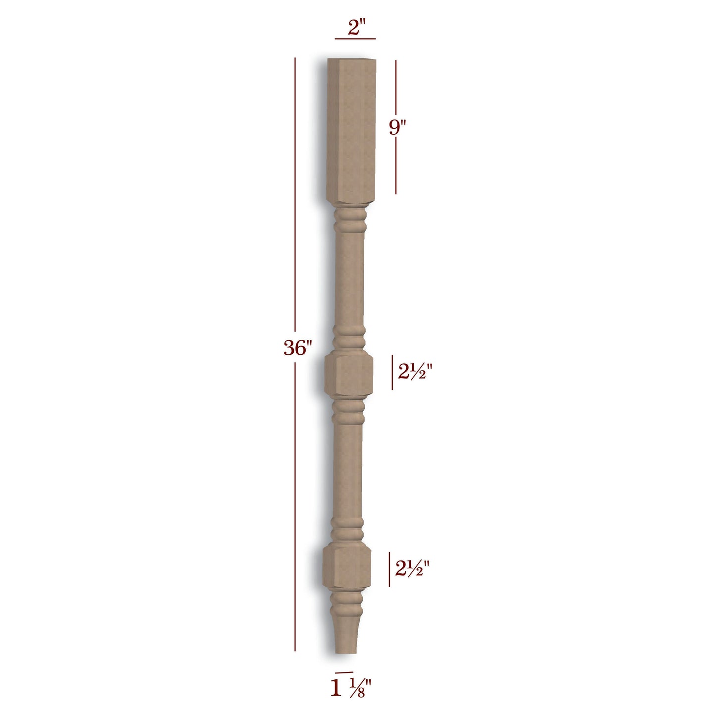 Small Huntington Traditional Vanity Leg