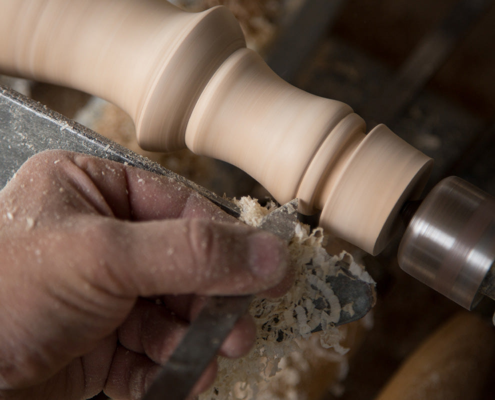 custom wood-turned table leg