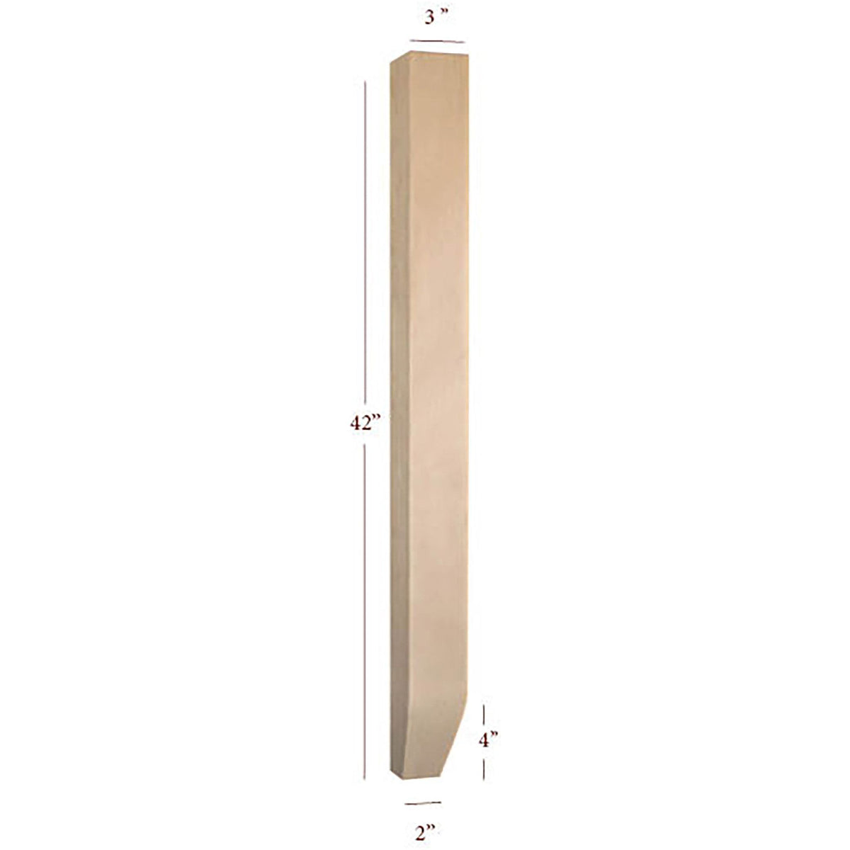 Shaker Style Posts Small Shaker Bar Post with Tapered Foot – Fancy Table Legs