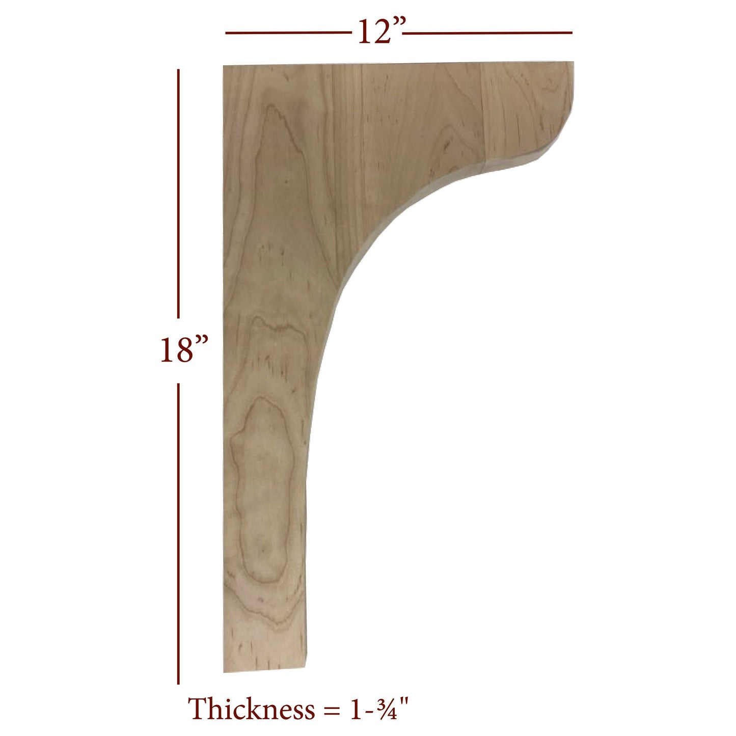 Bridge to Hutch Solid Wood Plain Bar Bracket