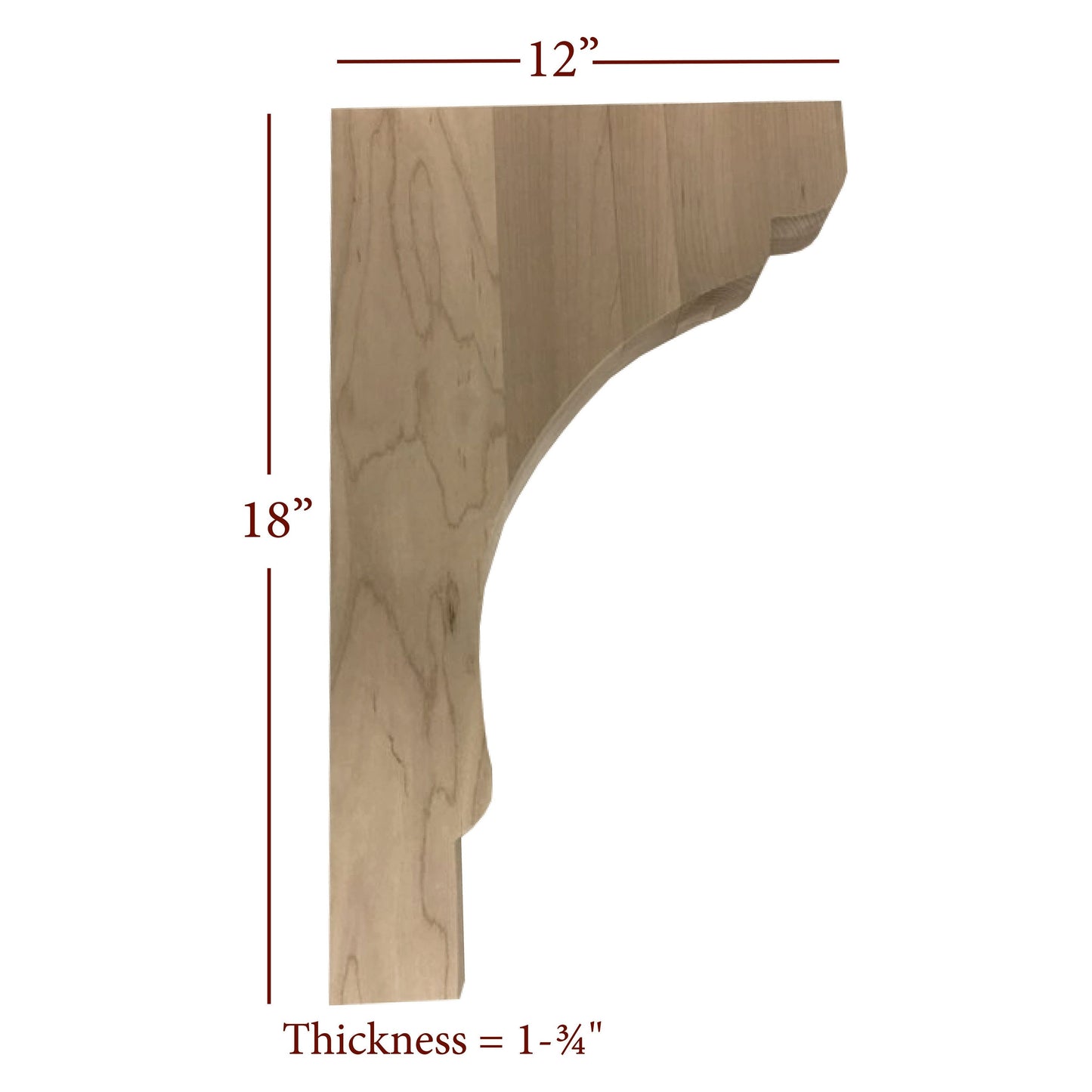 Bridge to Hutch Solid Wood Scalloped Bar Bracket