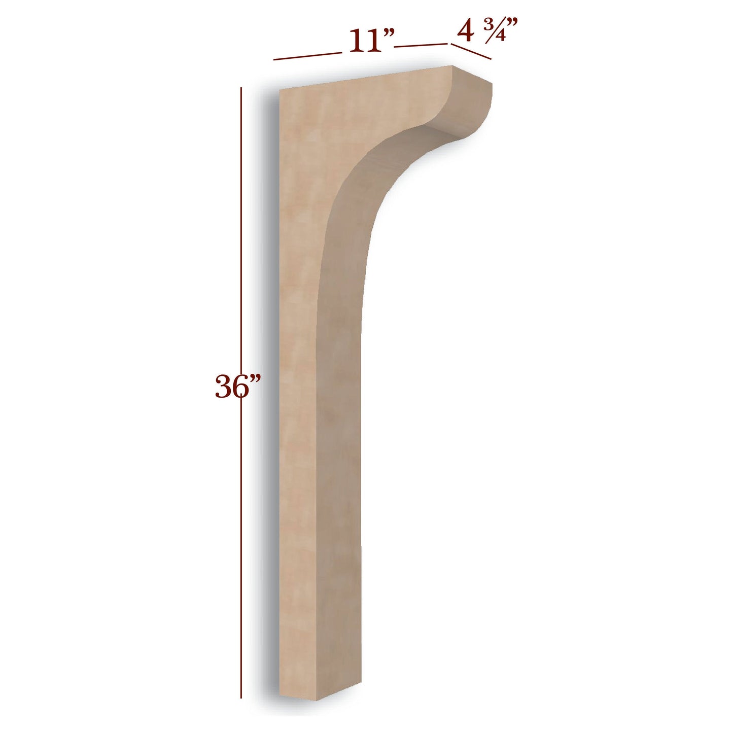 Hamilton Trim to Height Low Profile Island Corbel or Hood Corbel