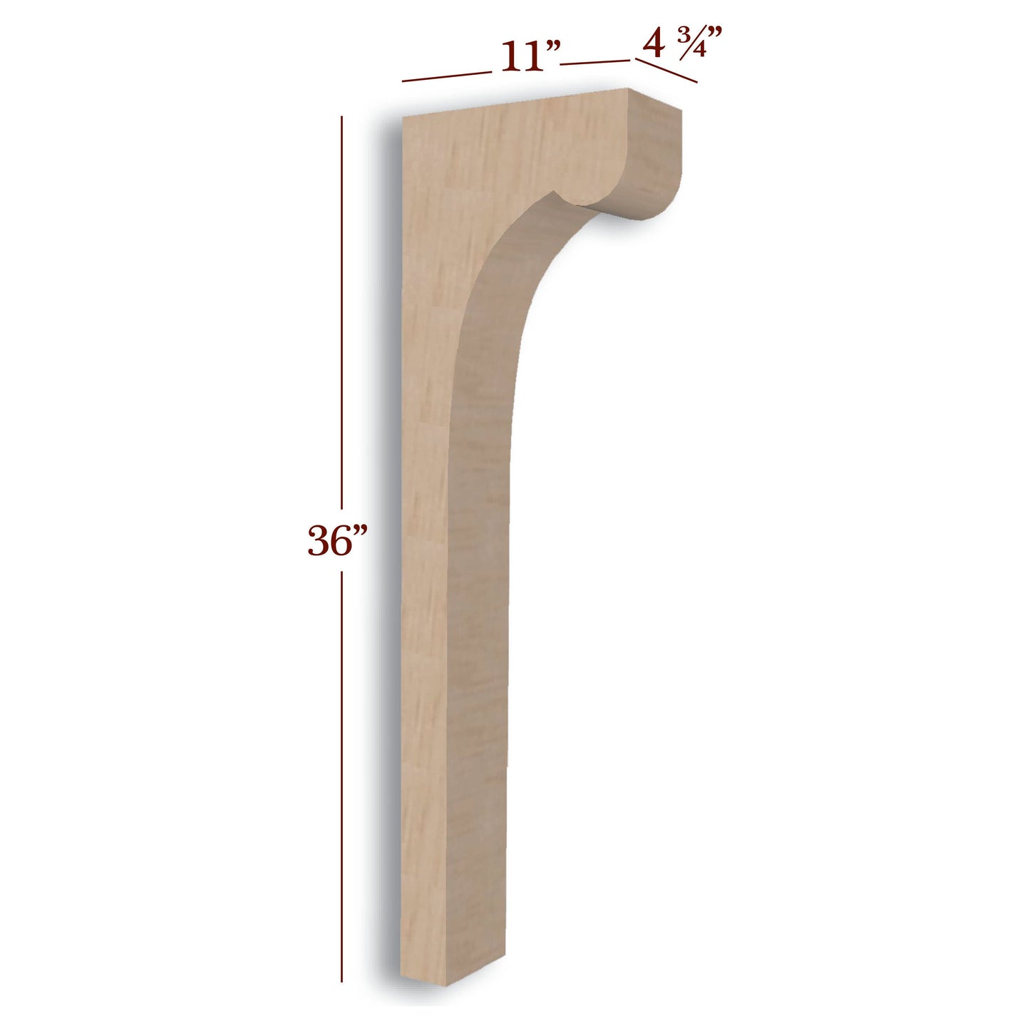 Cove Trim to Height Low Profile Island Corbel or Hood Corbel