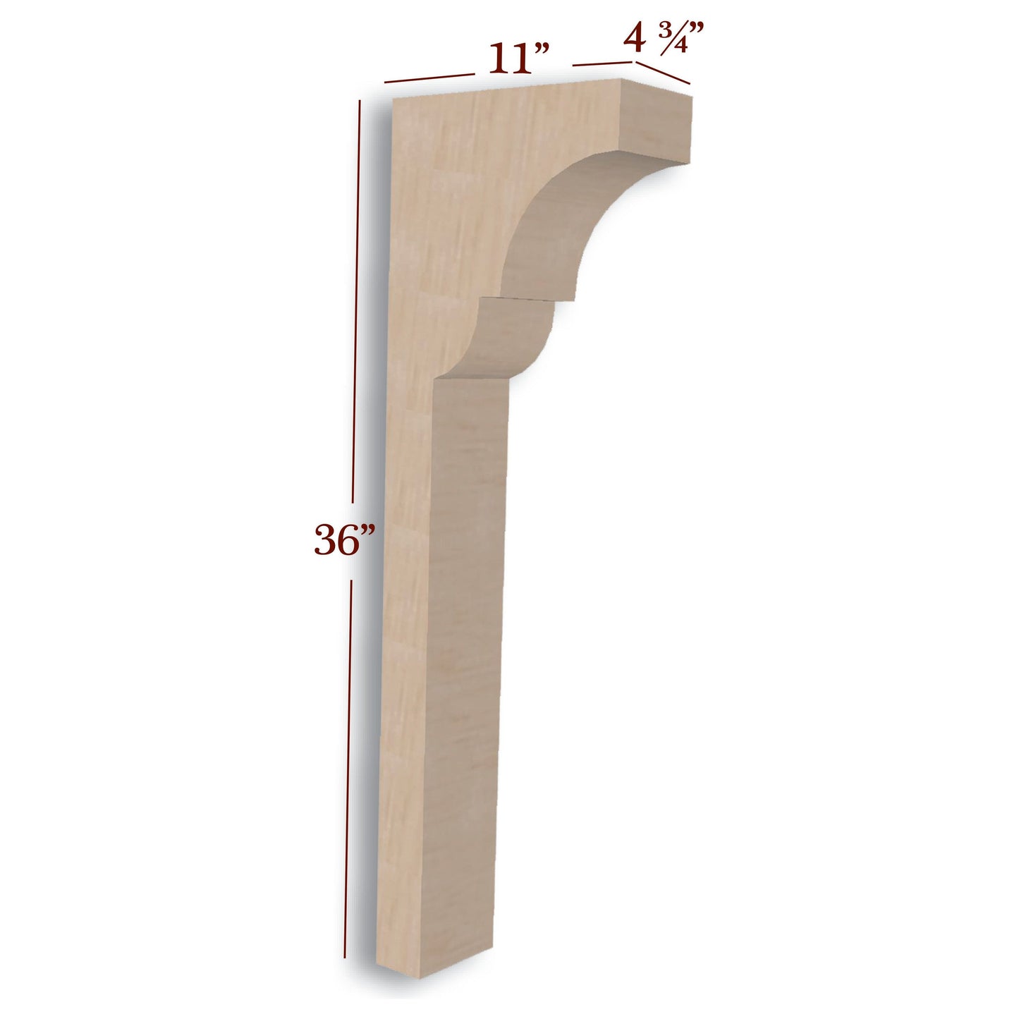 Craftsman Trim to Height Low Profile Island Corbel or Hood Corbel