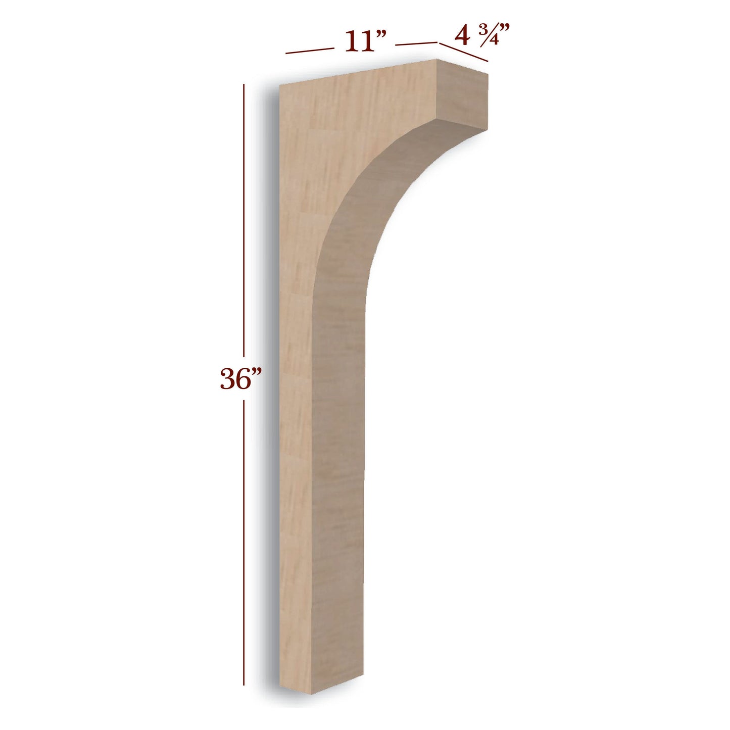 Mission Trim to Height Low Profile Island Corbel or Hood Corbel