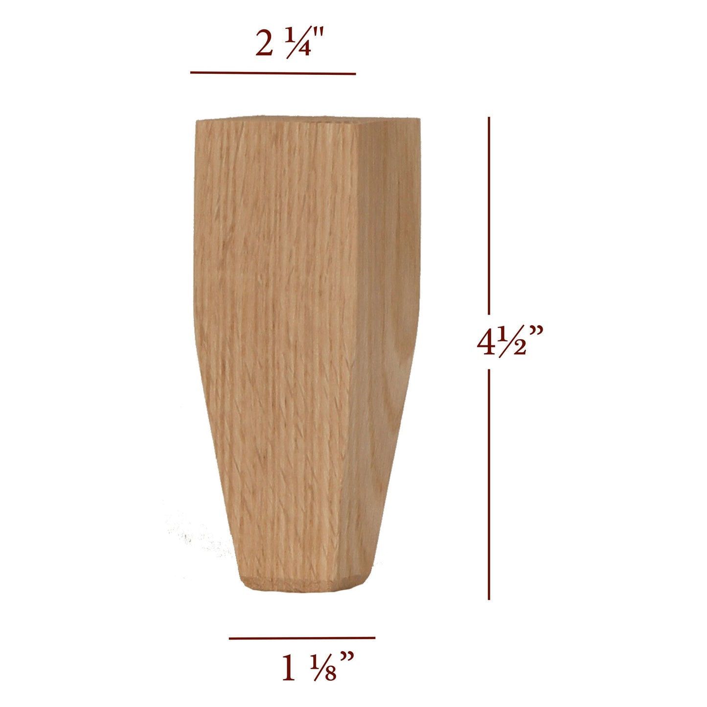 4.5" Tapered Wide Shaker Furniture Foot