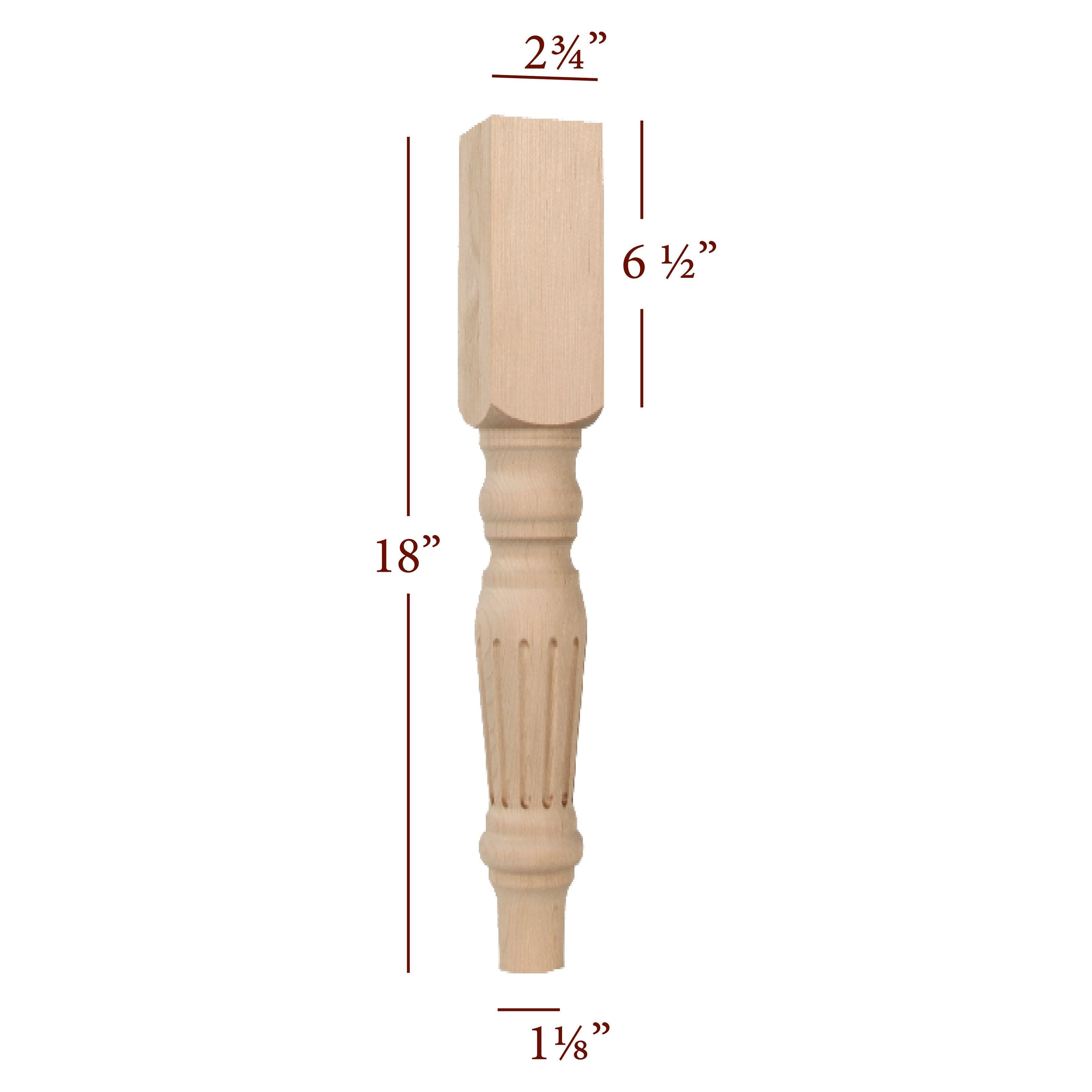 Traditional Harvest Fluted Coffee Table Leg – Fancy Table Legs