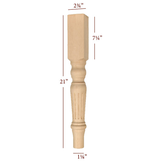 Traditional Harvest Fluted End Table Leg
