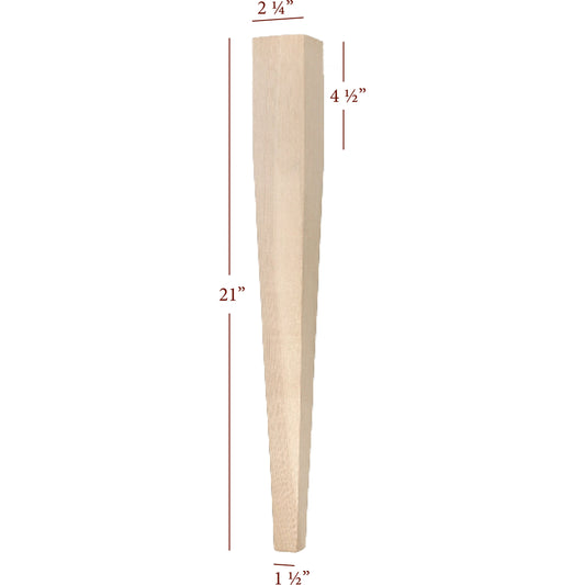 Four Sided Taper End Table Leg