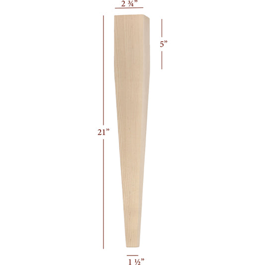 Large Four Sided Taper End Table Leg