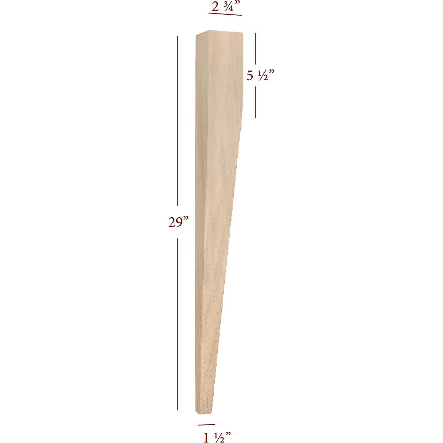 Large Two Sided Taper Dining Leg