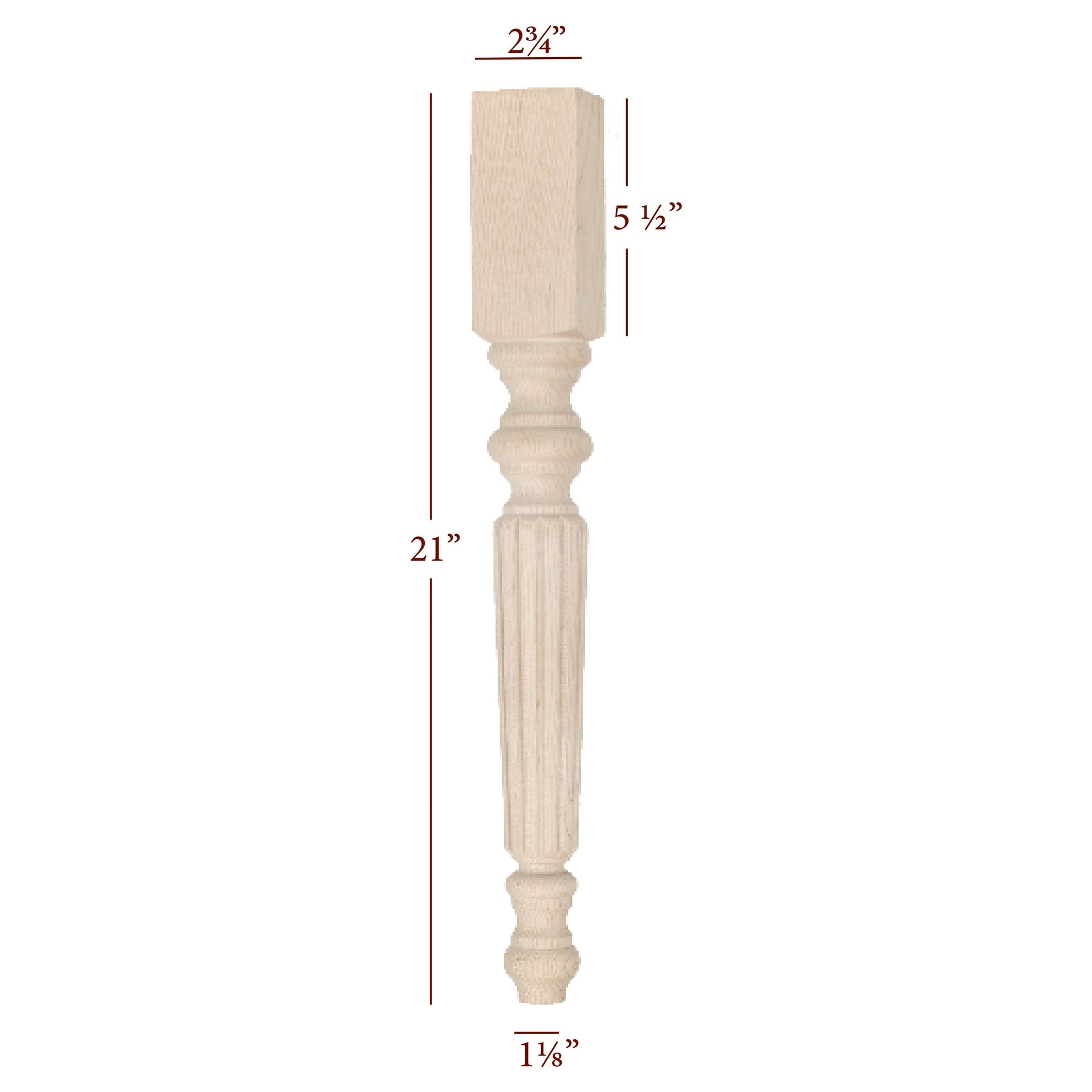 Hamilton Reeded Round End Table Leg