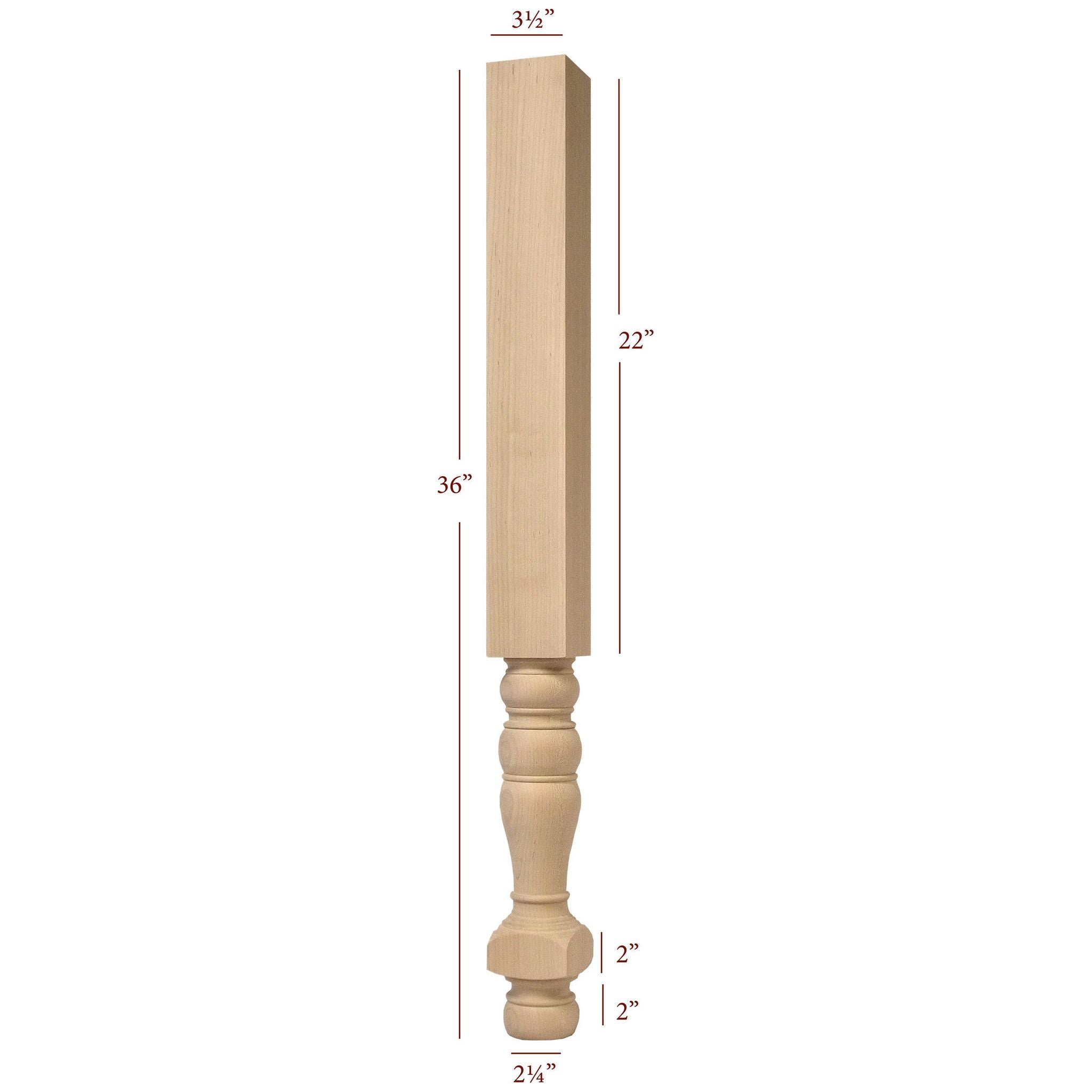 Wood Vanity Legs & Posts | Fancy Table Legs
