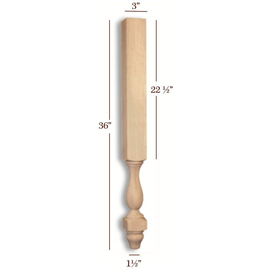 Wood Vanity Legs & Posts | Fancy Table Legs
