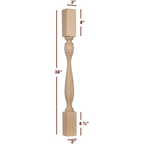 Small Fluted Santa Fe Island Leg – Fancy Table Legs