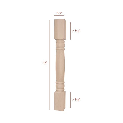 Large Plain Round Auburn Island Leg – Fancy Table Legs