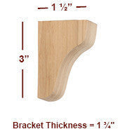 Petite Solid Wood Bar Bracket