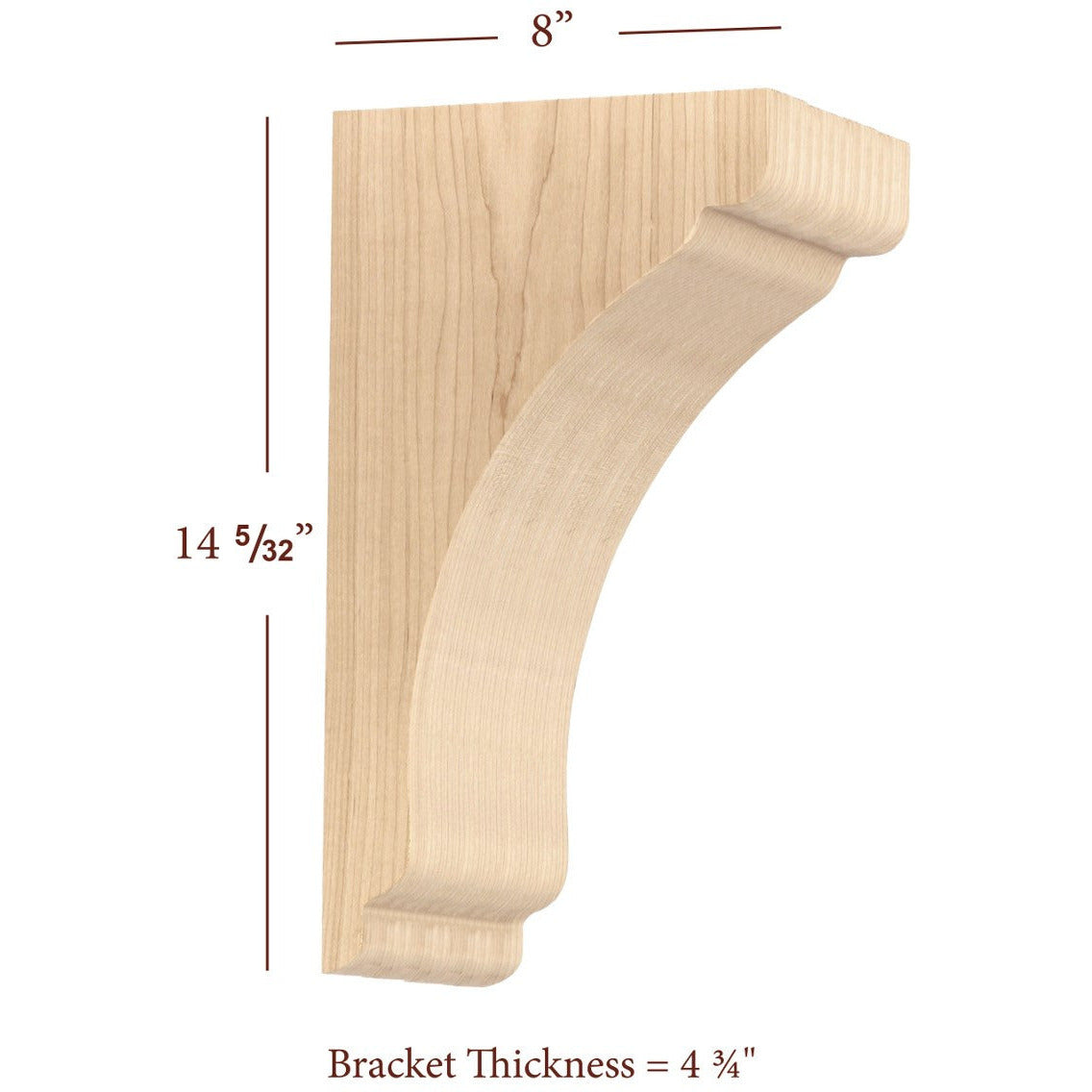 Large Scalloped Solid Wood Bar Bracket