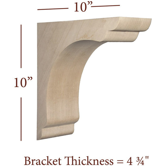Overhang Scalloped Solid Wood Bar Bracket