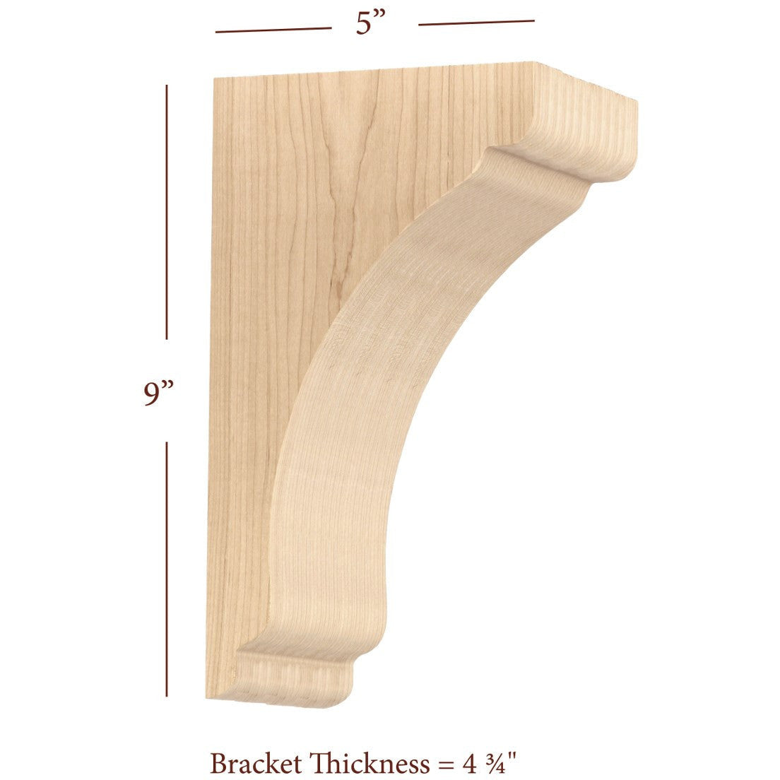 Small Scalloped Solid Wood Bar Bracket
