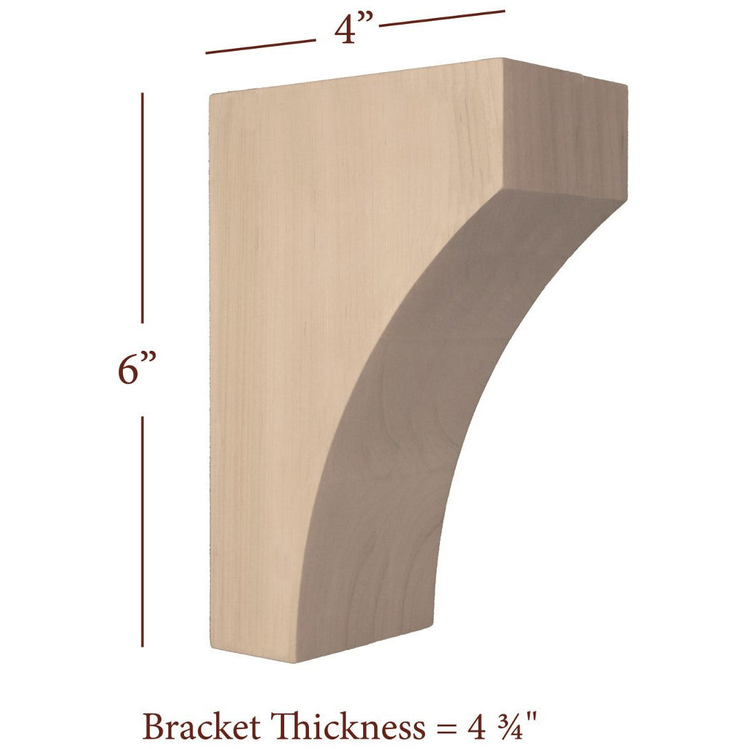 Extra Small Mission Solid Wood Bar Bracket