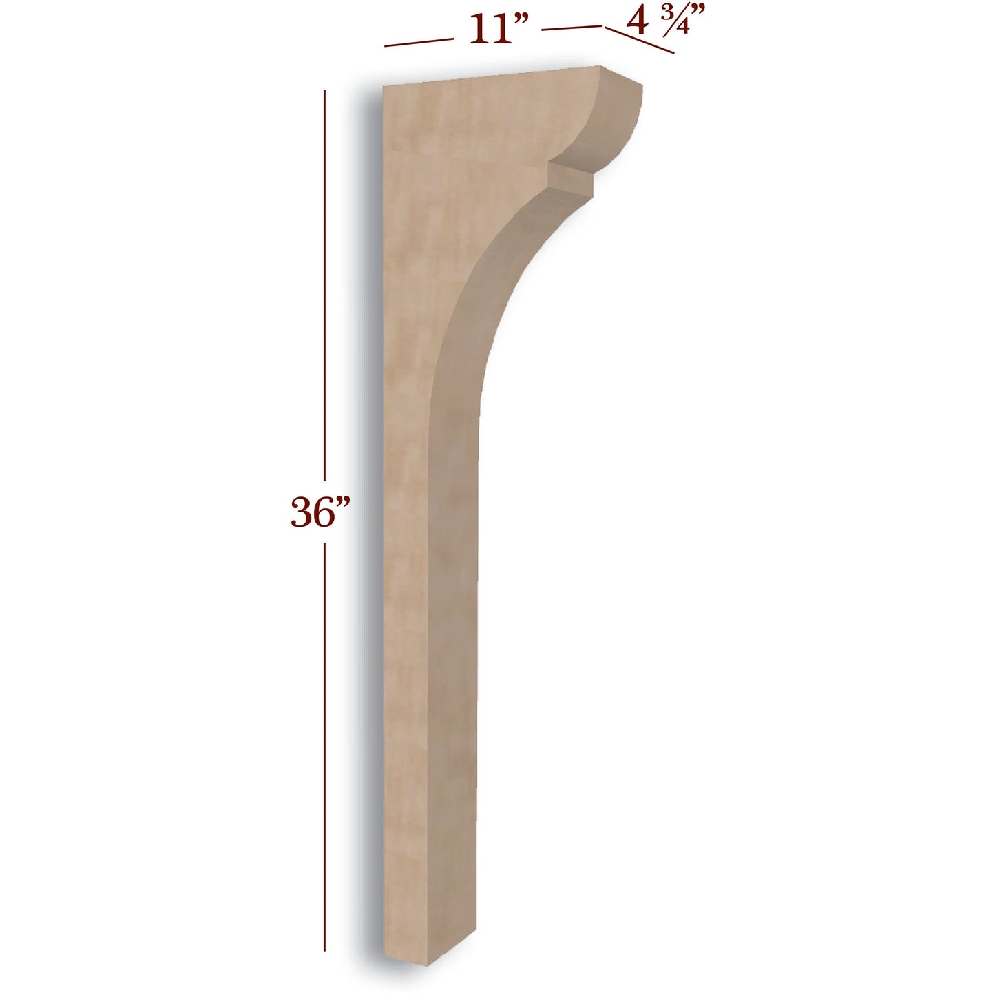 Manchester Trim to Height Low Profile Island Corbel or Hood Corbel