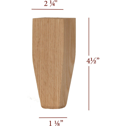 4.5" Tapered Wide Shaker Furniture Foot