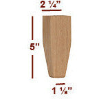 5" Tapered Wide Shaker Furniture Foot