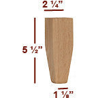 5 1/2" Tapered Wide Shaker Furniture Foot