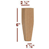 6" Tapered Wide Shaker Furniture Foot