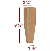 6 1/2" Tapered Wide Shaker Furniture Foot