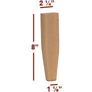 8" Tapered Wide Shaker Furniture Foot